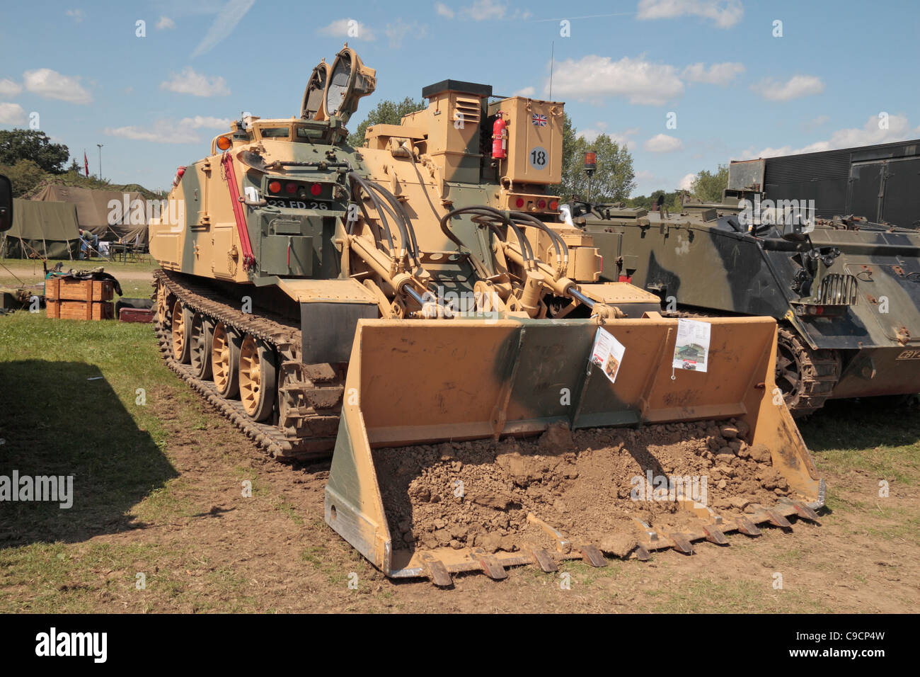 A FV180 Combat Engineer Tractor on display at the 2011 War & Peace Show at Hop Farm, Paddock Wood, Kent, UK. Stock Photo