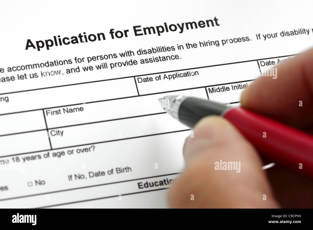 Job application form hi res stock photography and images alamy