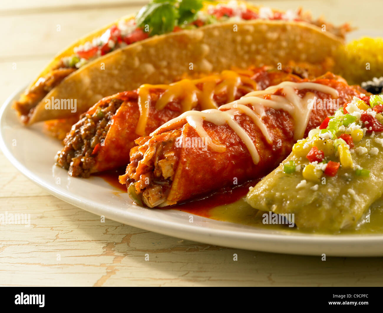 Enchiladas with cheese hires stock photography and images Alamy