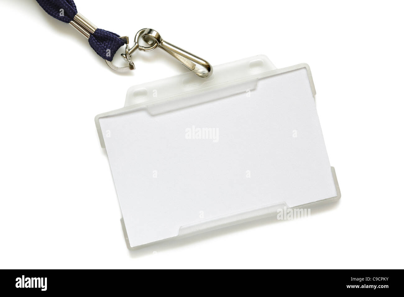 Name tag on lanyard Stock Photo