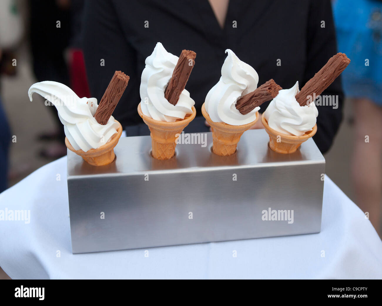 Party platter of Ice Cream Cones Stock Photo Alamy