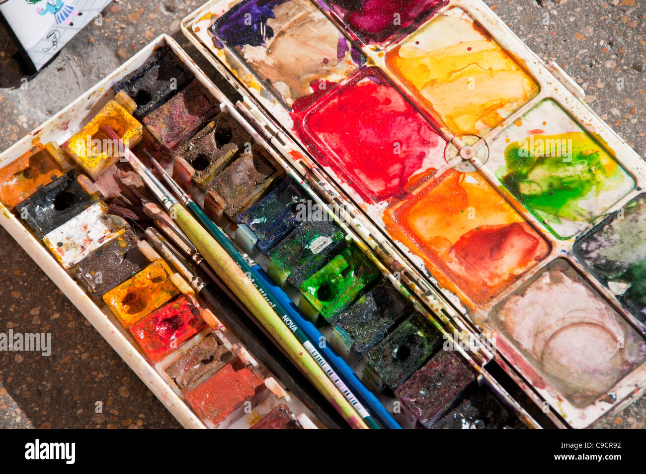 watercolor paints Stock Photo
