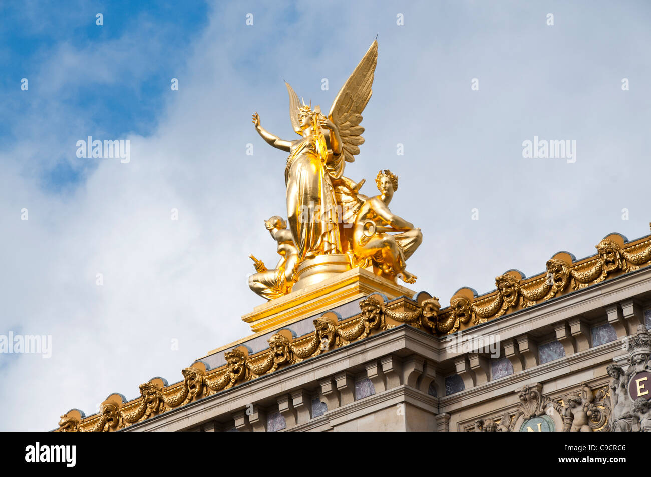gold statue Palais opera house de Paris Garnier France Stock Photo