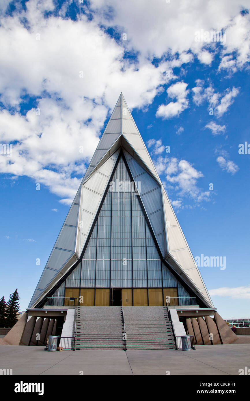 Air Force Academy Cadet Chapel, completed in 1962, at the United States ...