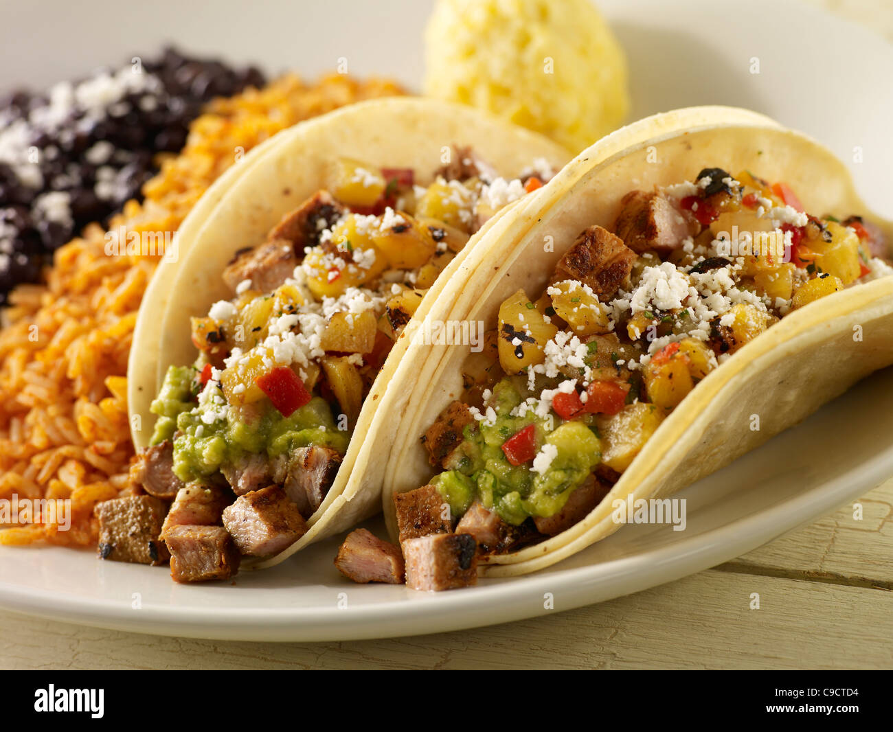 Grilled steak tacos Stock Photo