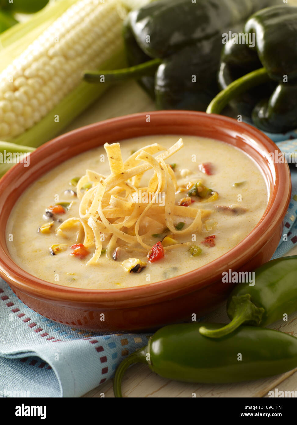 Roasted corn soup Stock Photo