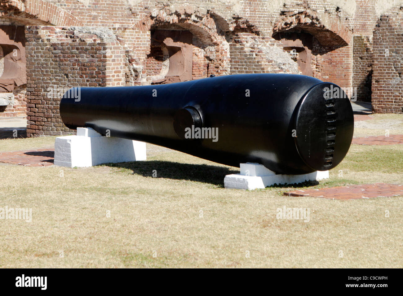 Large cannon inside Fort Sumter, Charleston, South Carolina Stock Photo