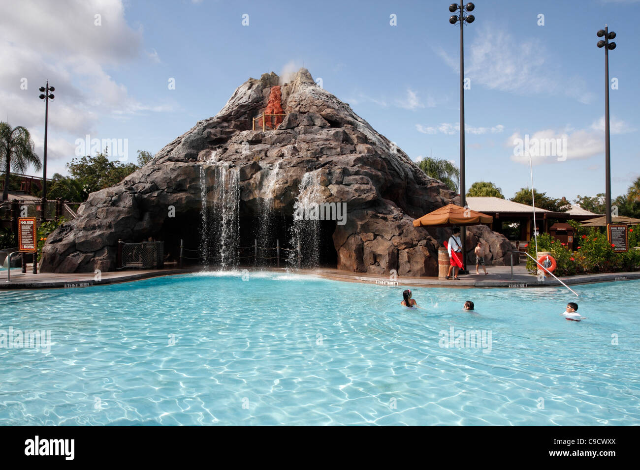 Volcano Pool at Polynesian Disney Resort in Orlando, Florida Stock Photo
