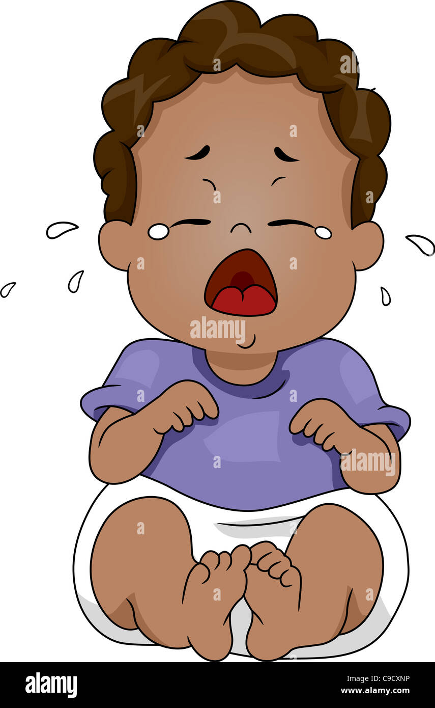 Illustration of a Baby Crying Stock Photo - Alamy