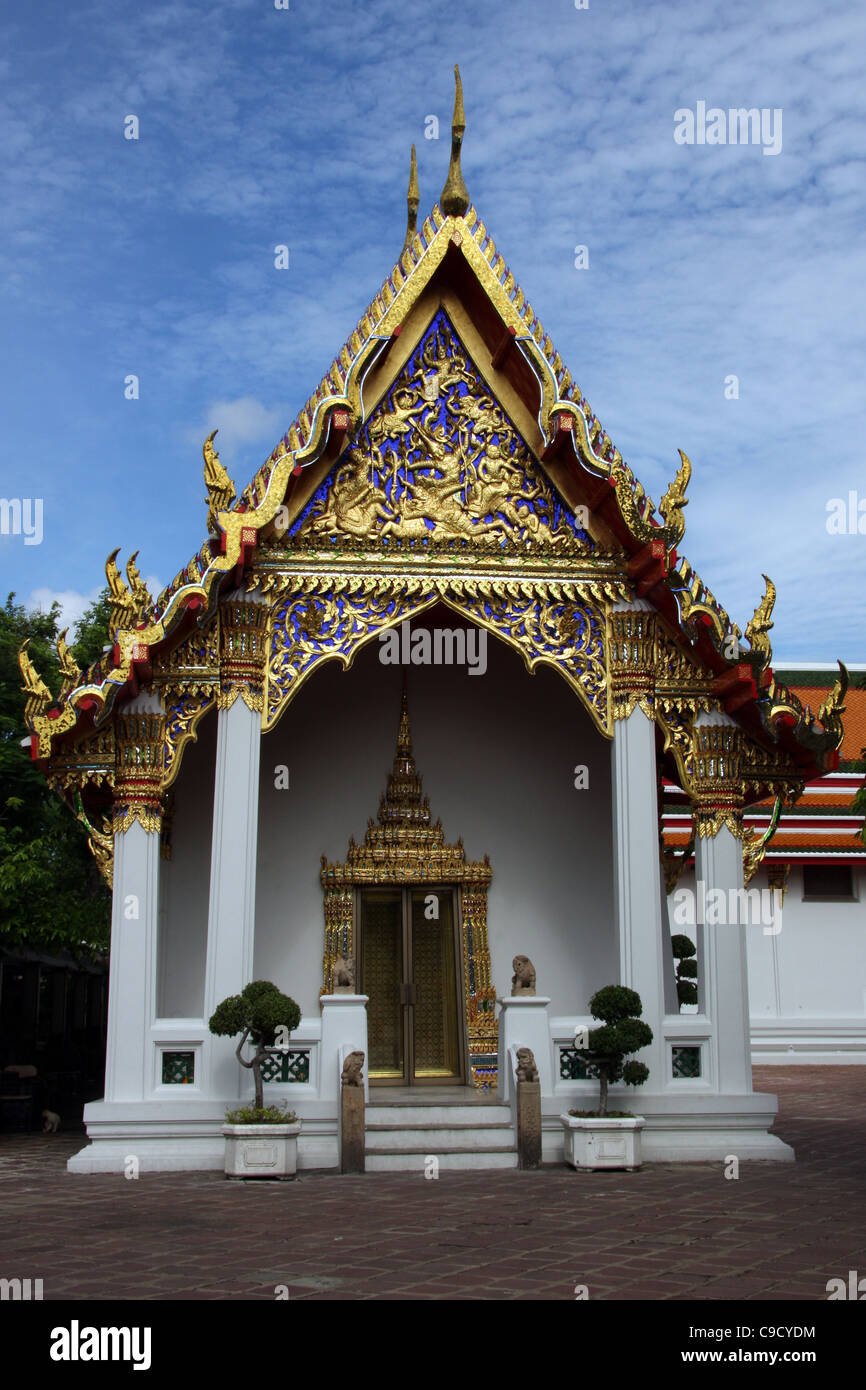 Decorative building at Wat Pho, Temple of the Reclining Buddha, Bangkok Stock Photo