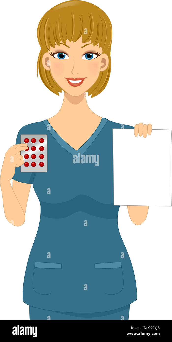 Illustration female pharmacist hi-res stock photography and images - Alamy