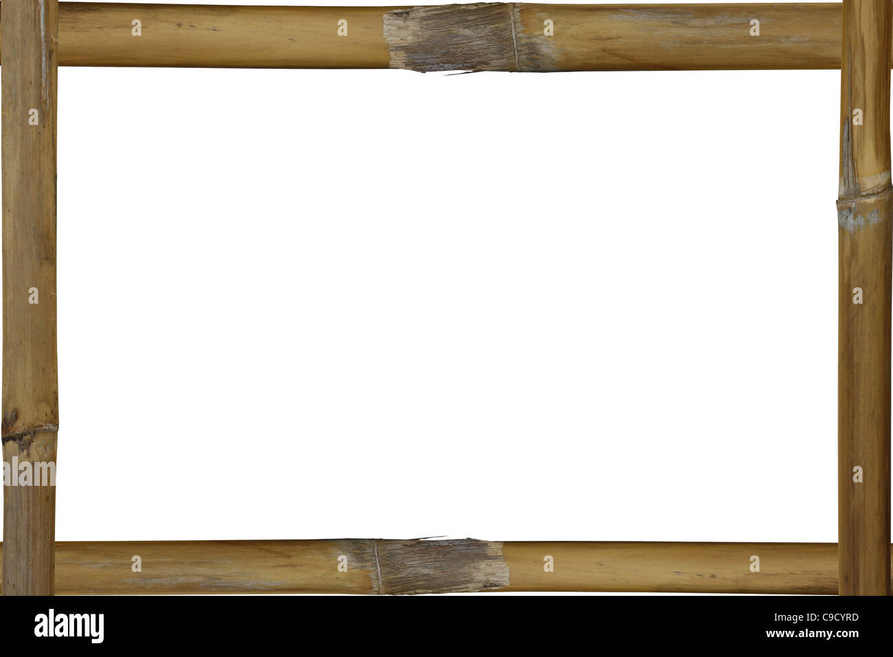 The natural bamboo frame. A white background Stock Photo - Alamy