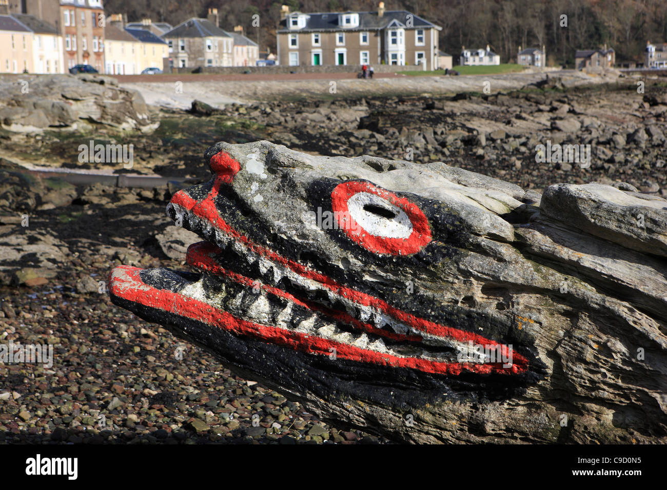 Crocodile Rock in Millport on the Scottish Isle of Cumbrae Stock Photo