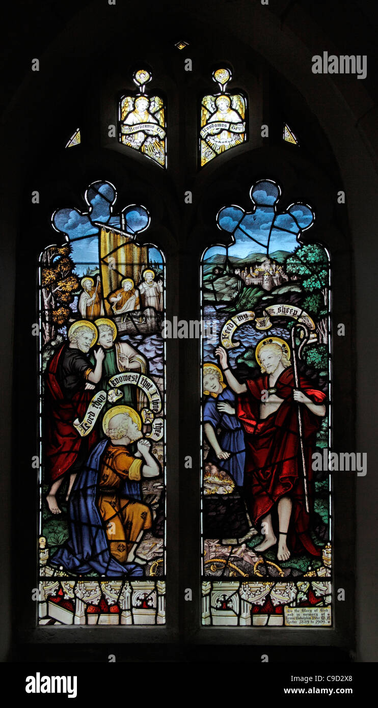 Stained glass window by the Kempe Studios depicting The Charge to St