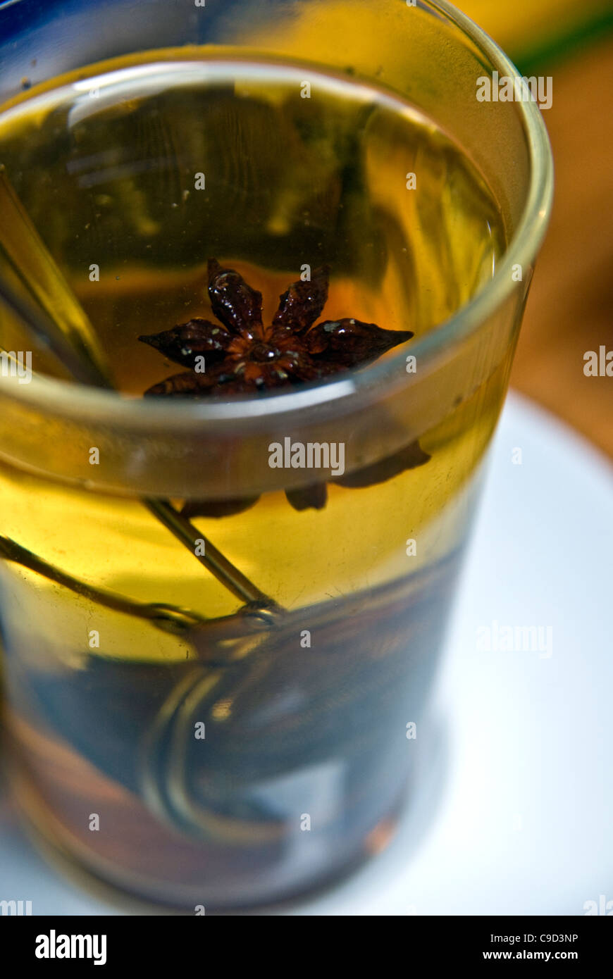 Glass of herbal tea infusion with star anise Stock Photo Alamy