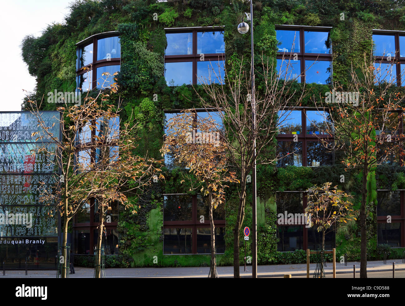 The Green Wall of Musee du Quay Branly in autumn, Paris. Stock Photo