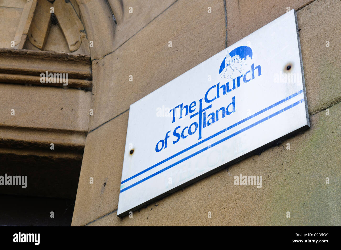 Church of Scotland sign Stock Photo