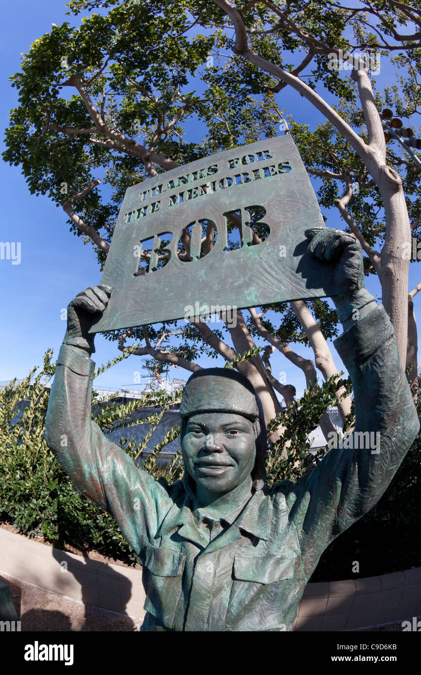 Statue of Bob Hope, Tuna Harbor, San Diego, California, USA Stock Photo
