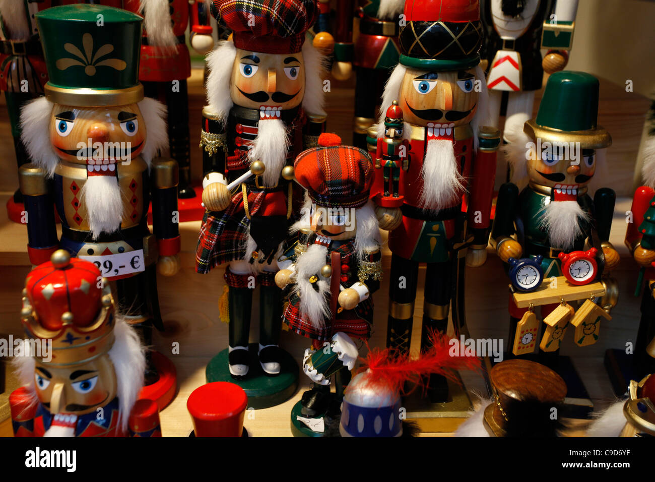 Traditional German Nutcracker figures for sale at the Christmas market
