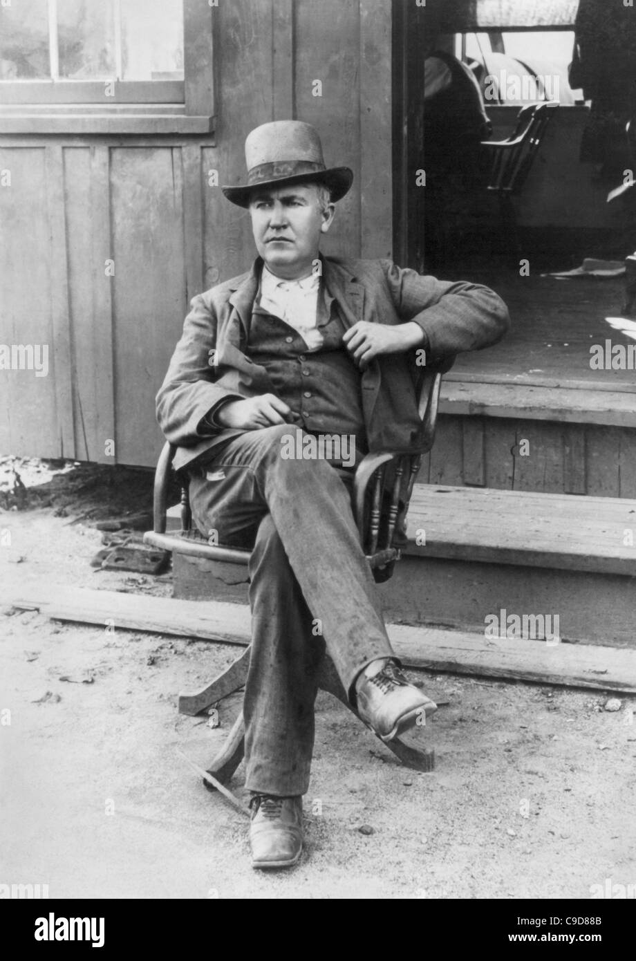 Vintage photo of American inventor and businessman Thomas Alva Edison (1847 – 1931). Photo circa 1895. Stock Photo