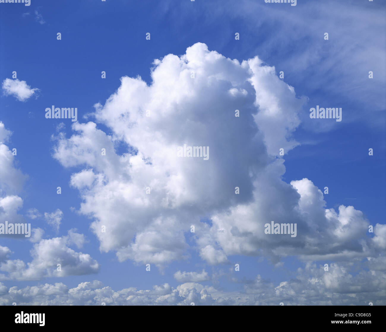 Cumulus clouds in a blue sky Stock Photo - Alamy