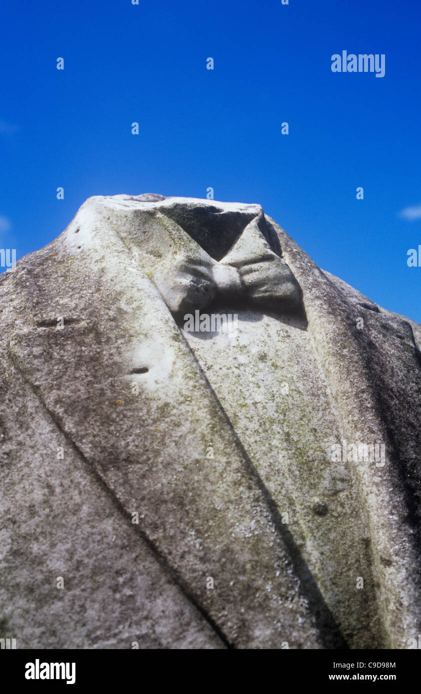 Detail of a headless sculpture wearing formal dinner jacket and bow tie, Norfolk, England Stock Photo