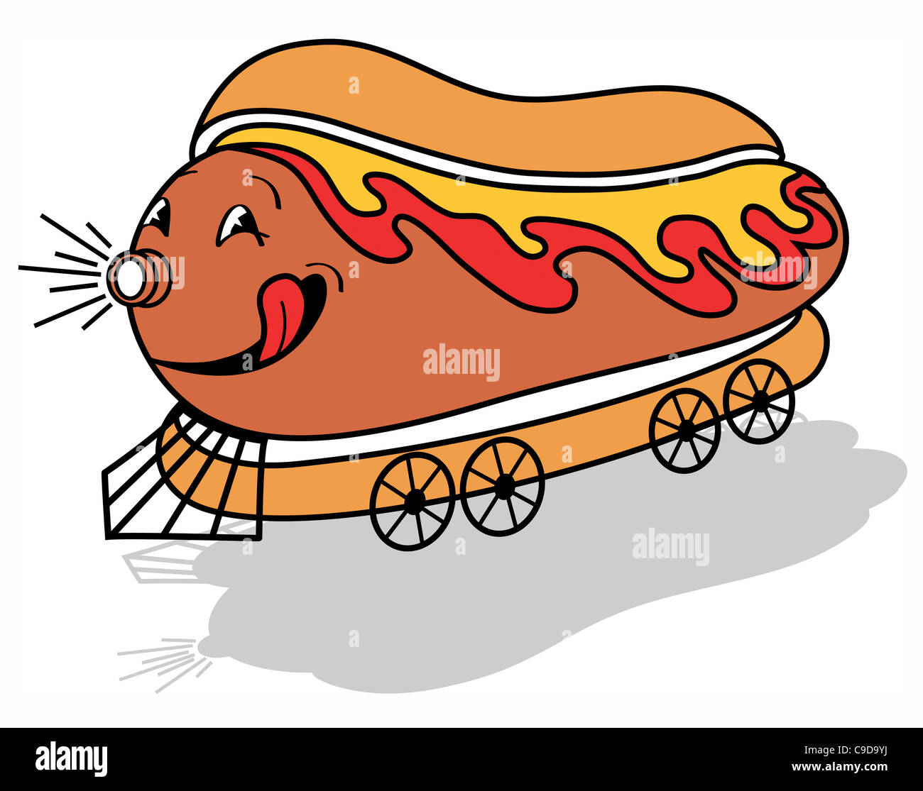 Hotdog train, illustration Stock Photo Alamy