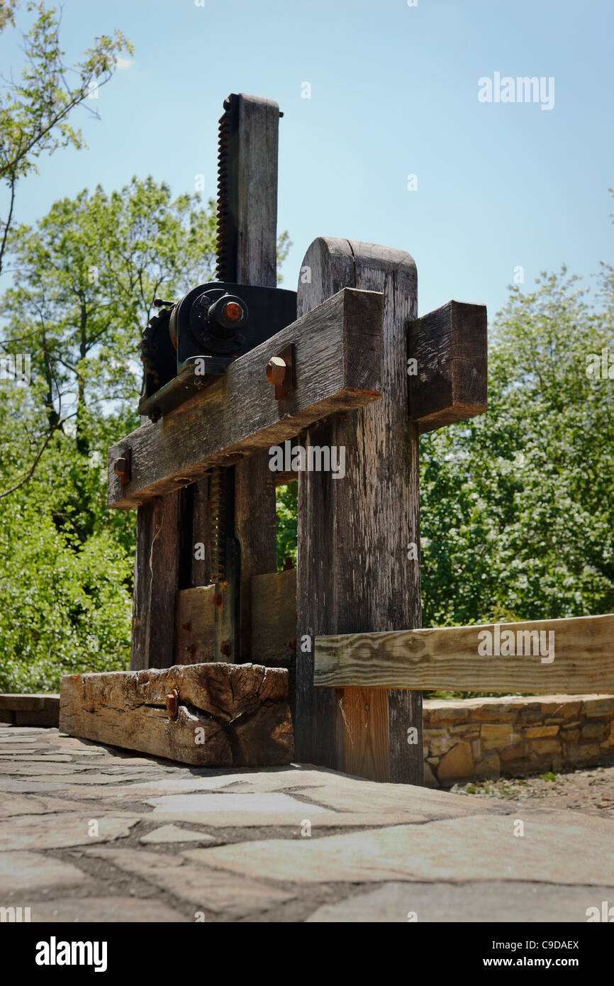 The sluice gate on the mill race at Aldie, Virginia. Stock Photo
