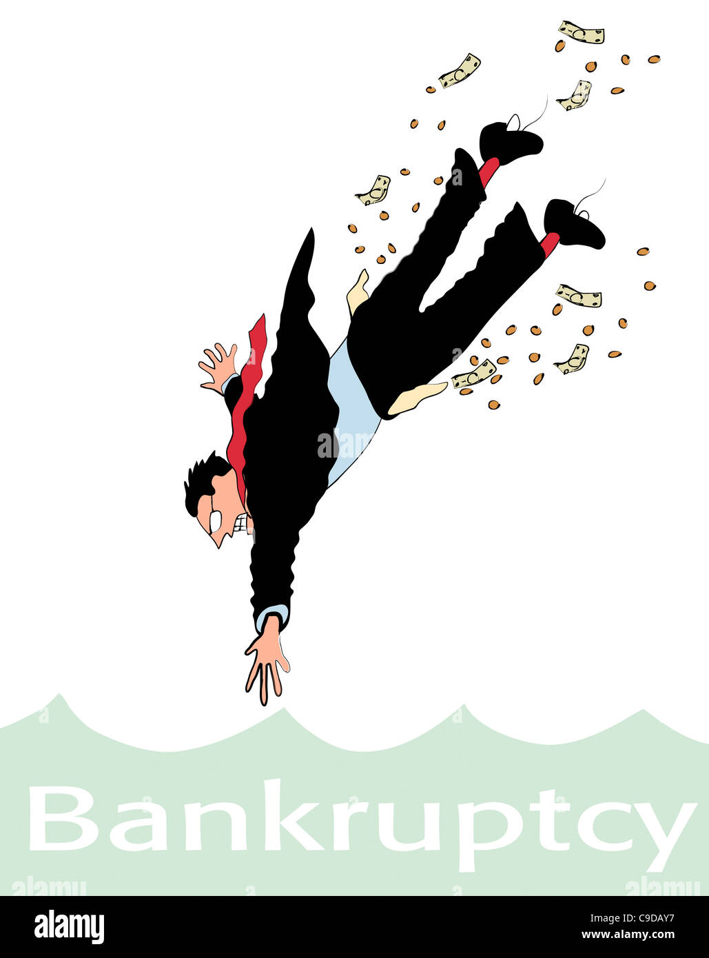 Bankruptcy, Linda Braucht, (b.20th C./American), Computer graphics Stock Photo