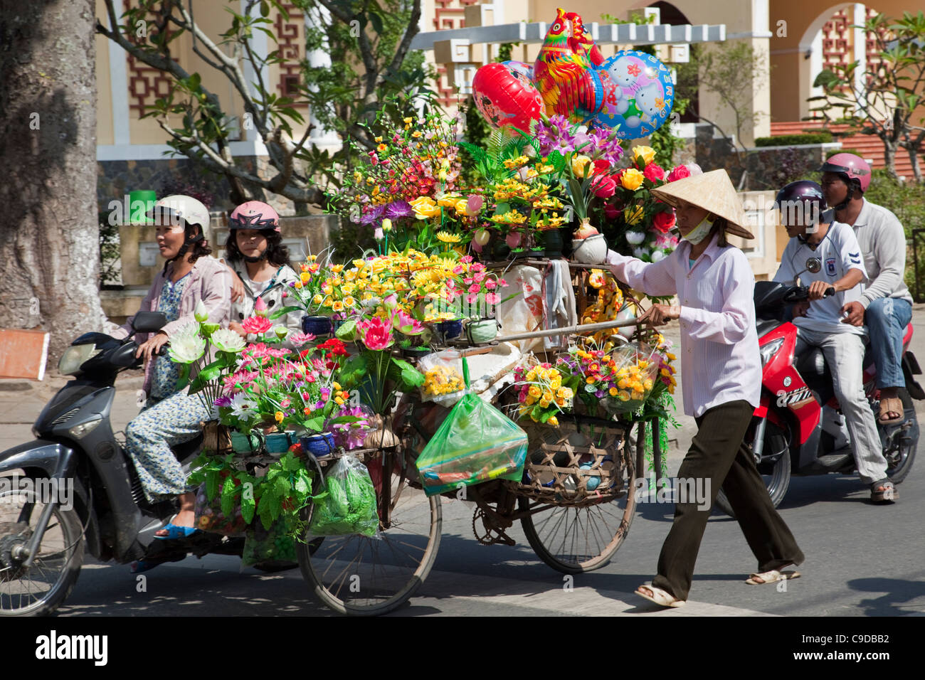 Vietnam, Hoi An, Artificial Flower Vendor Stock Photo Alamy