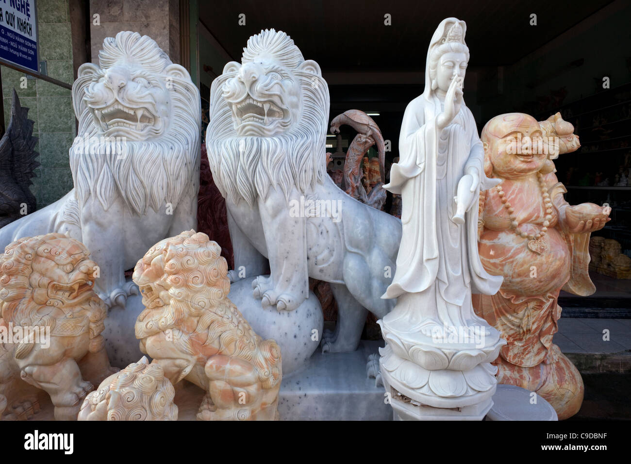 Vietnam, Hoi An, Marble Mountain, Marble Statues for Sale Stock Photo
