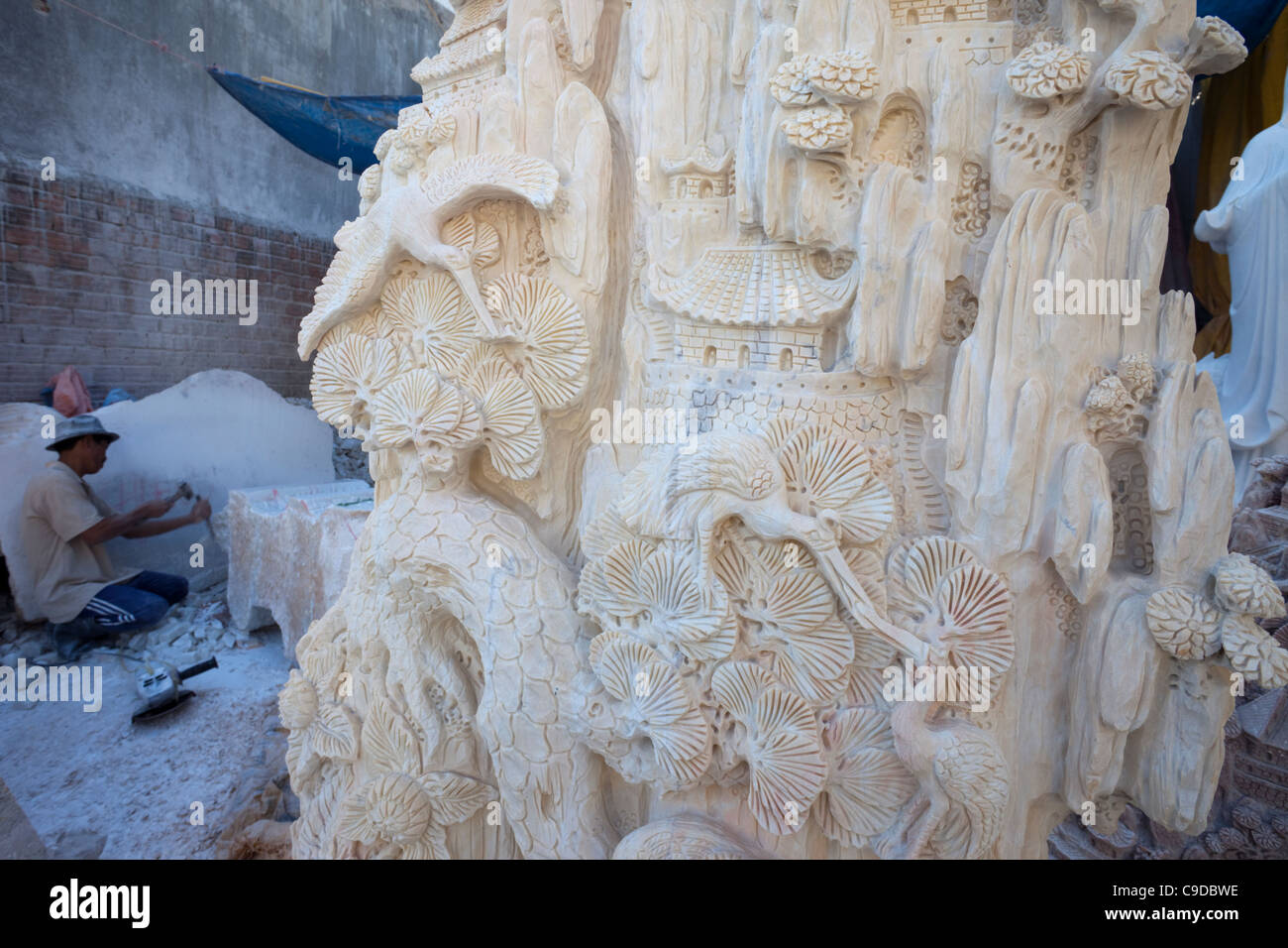 Vietnam, Hoi An, Marble Mountain, Marble Carving Detail Stock Photo