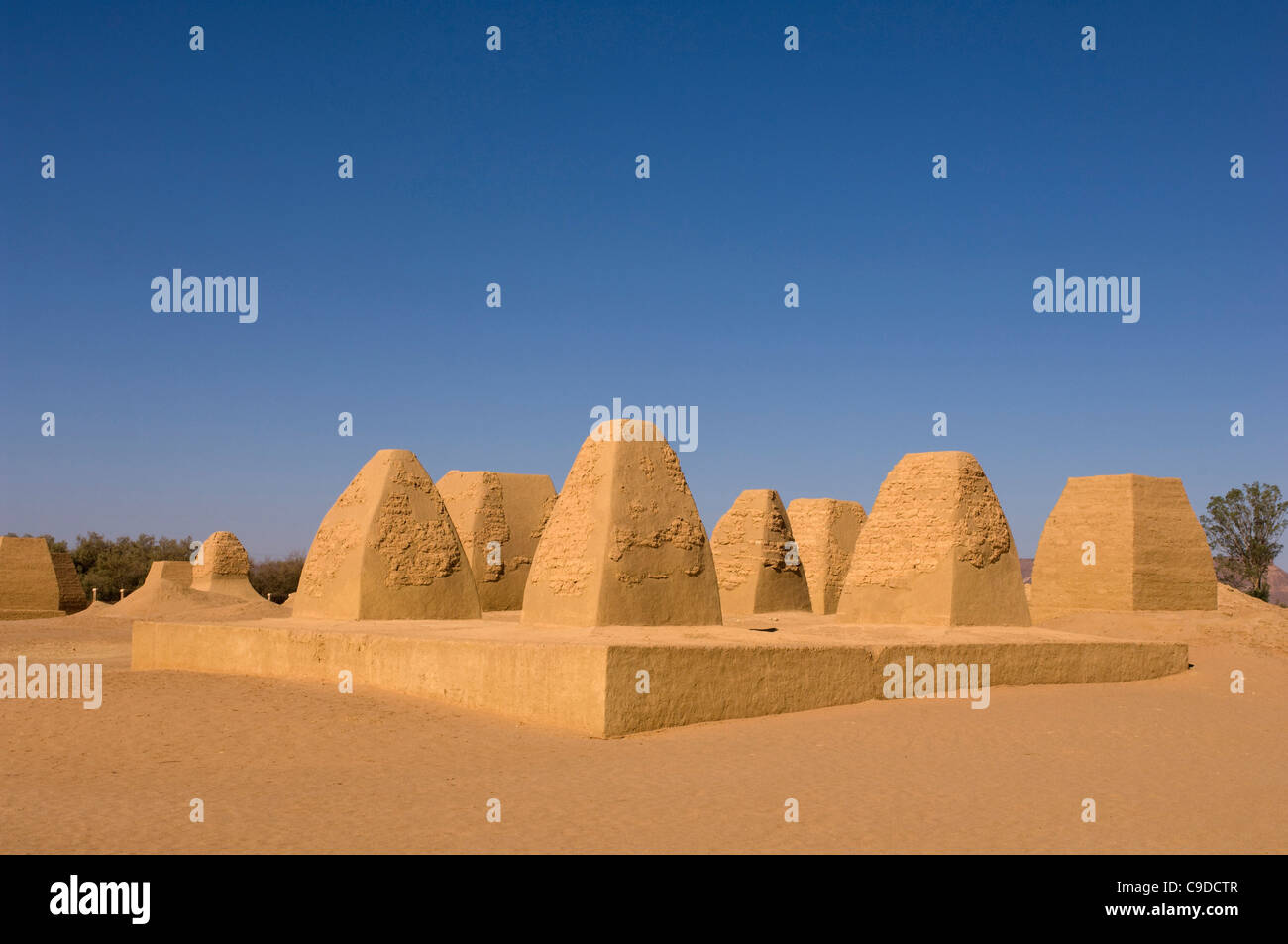 Tombs of Garamantes in a desert, Germa, Fezzan, Libya Stock Photo