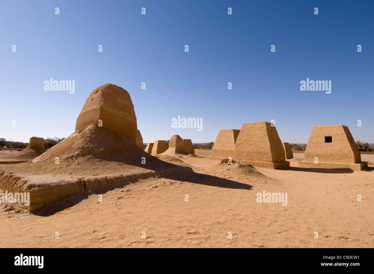Tombs of Garamantes in a desert, Germa, Fezzan, Libya Stock Photo