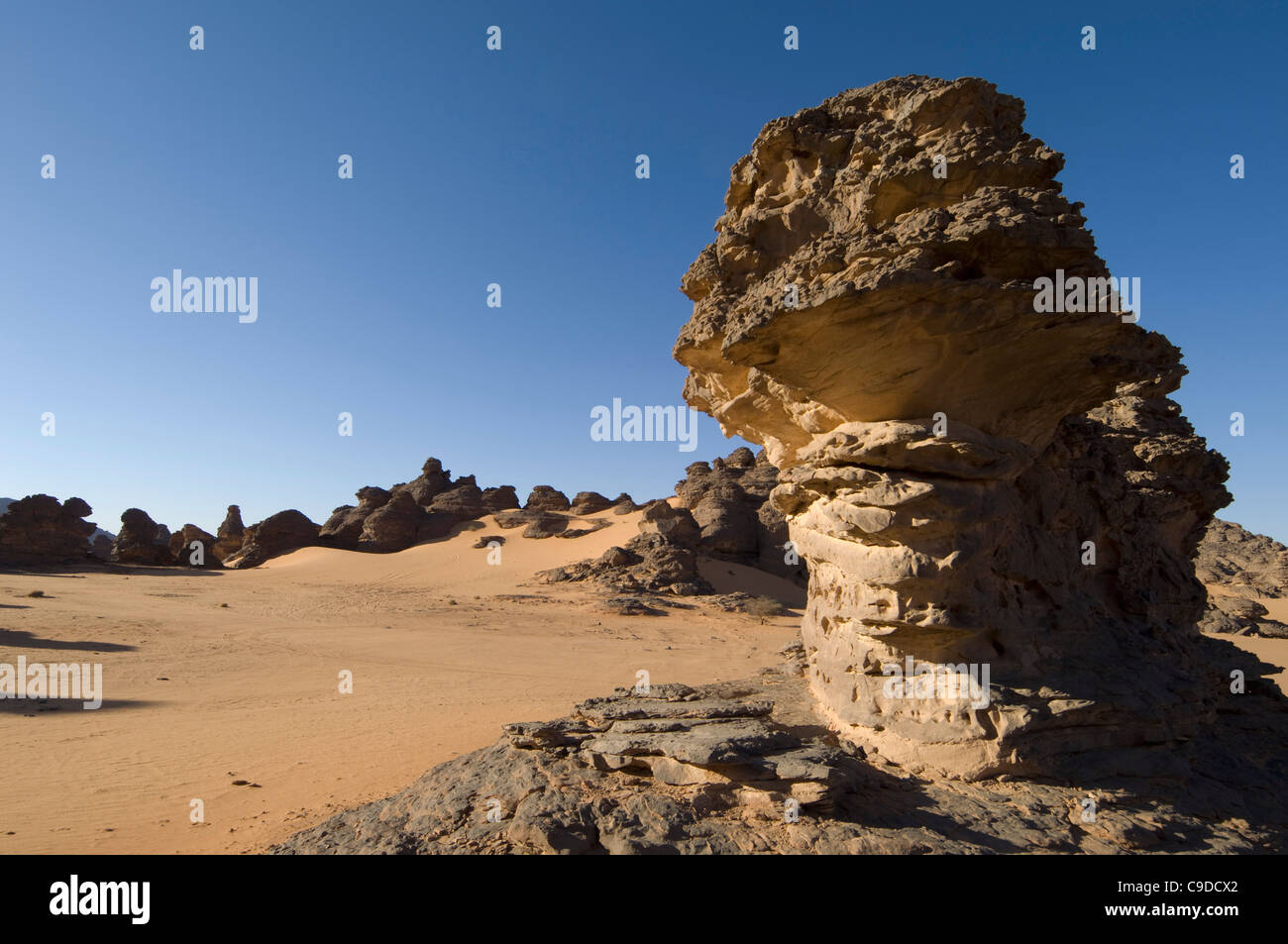 Rock Formations In A Desert Tadrart Acacus Fezzan Libya Stock Photo Alamy