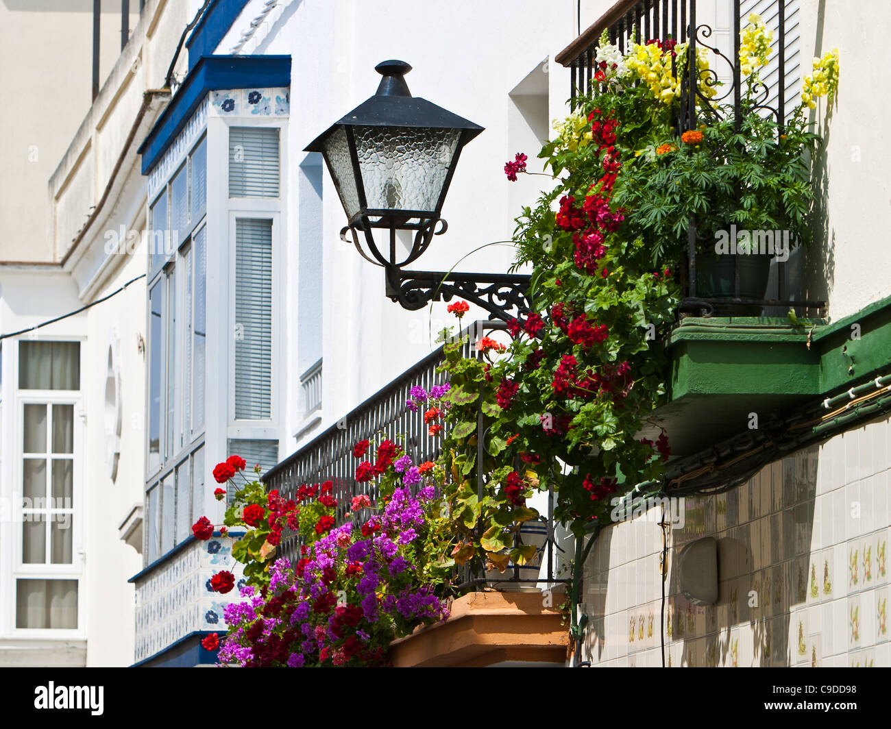 flowers and buildings, Rota, Andalucia, Spain Stock Photo - Alamy