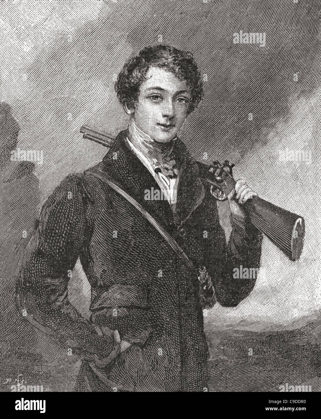 John James Robert Manners, 7th Duke of Rutland, aged 17, 1818 – 1906, known as Lord John Manners before 1888. English statesman. Stock Photo