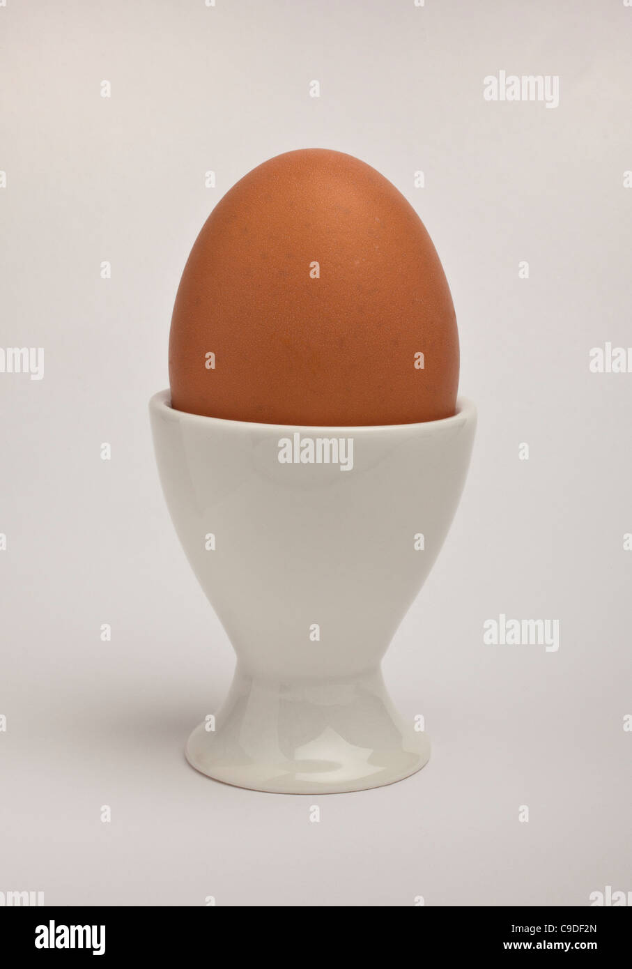 Brown egg in eggcup Stock Photo