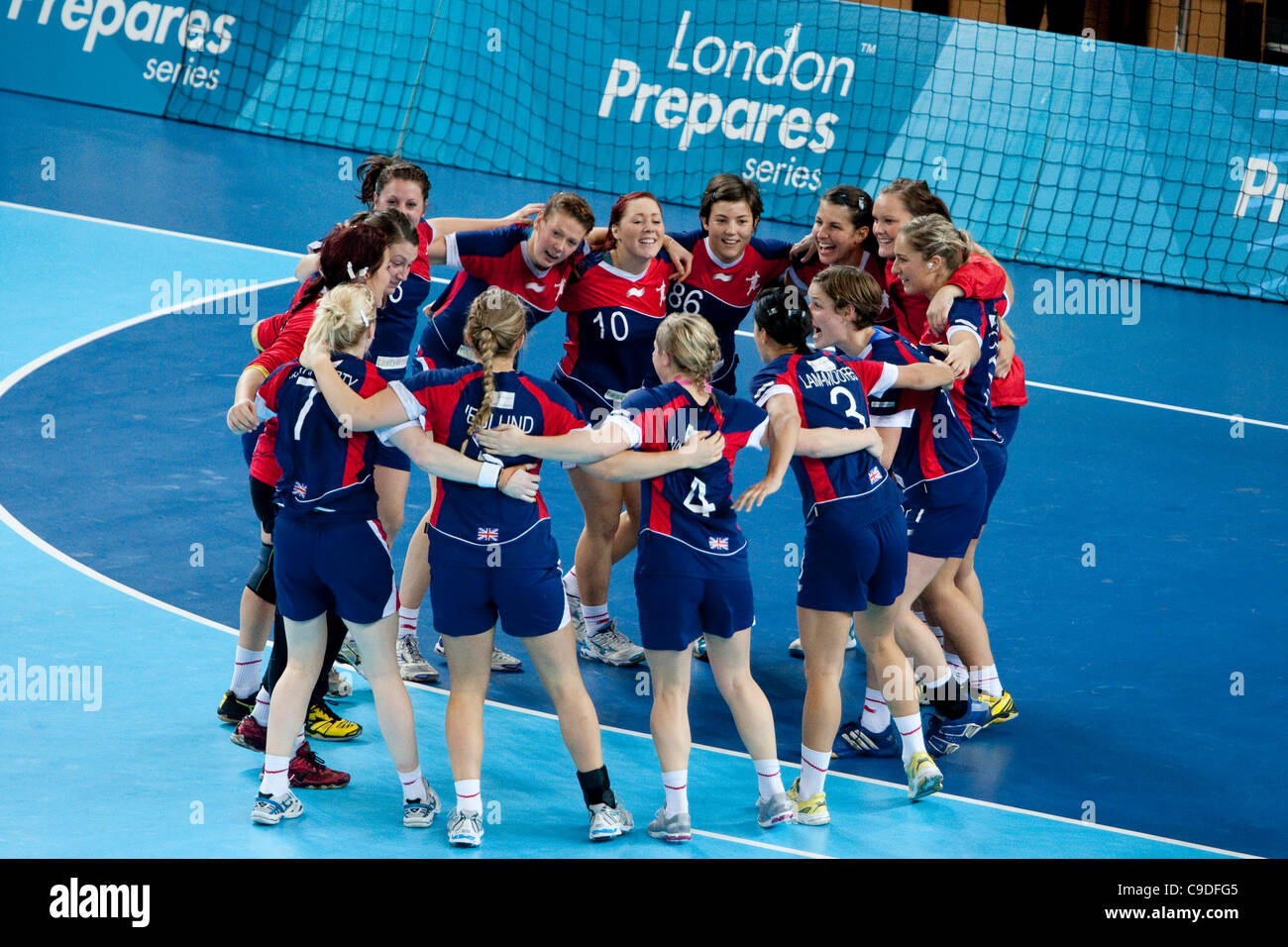 19.11.11 London, England. Team GB celebrate winning the game Great