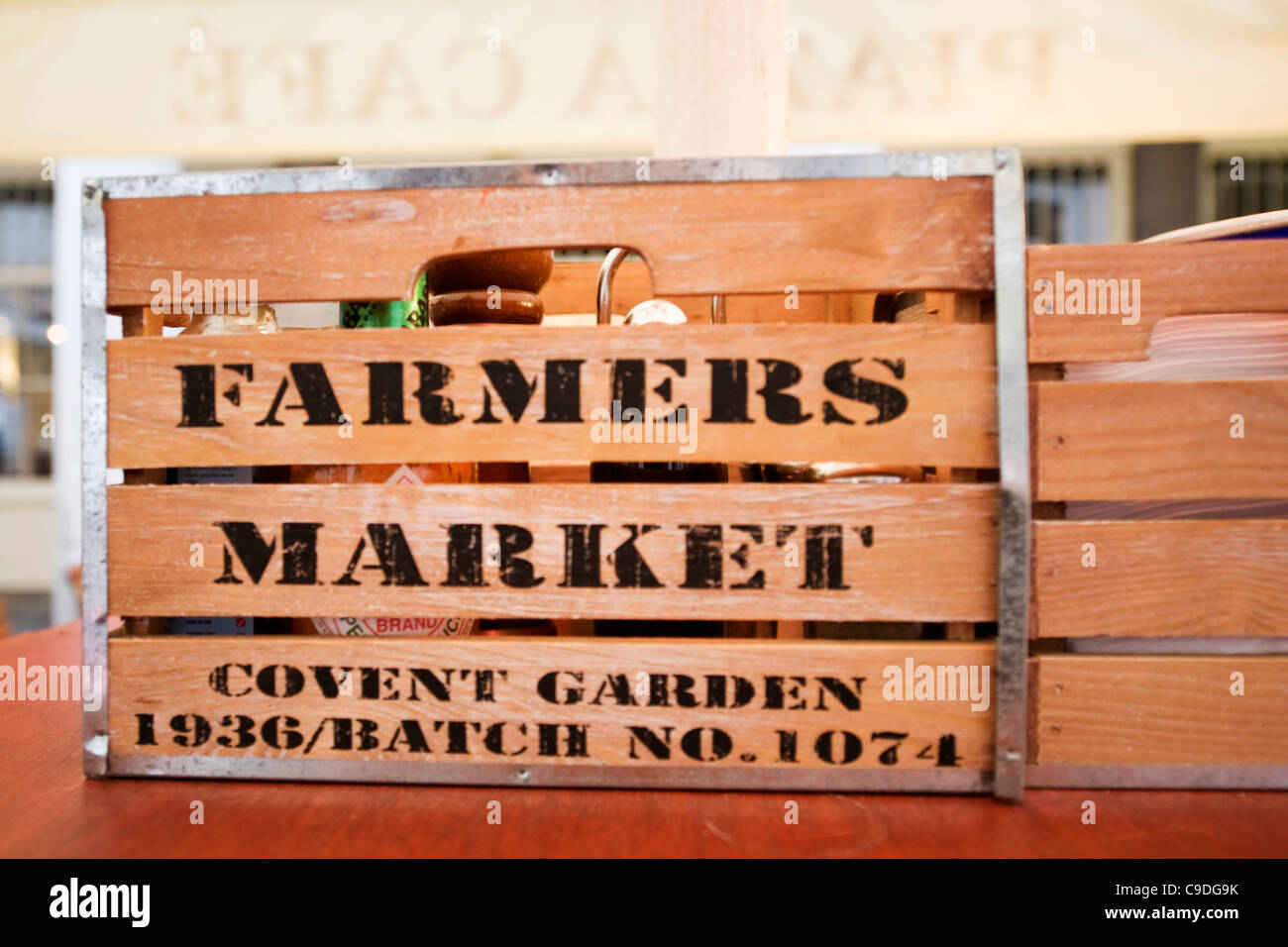 London Covent Garden Farmers Market cafe restaurant novelty wooden box