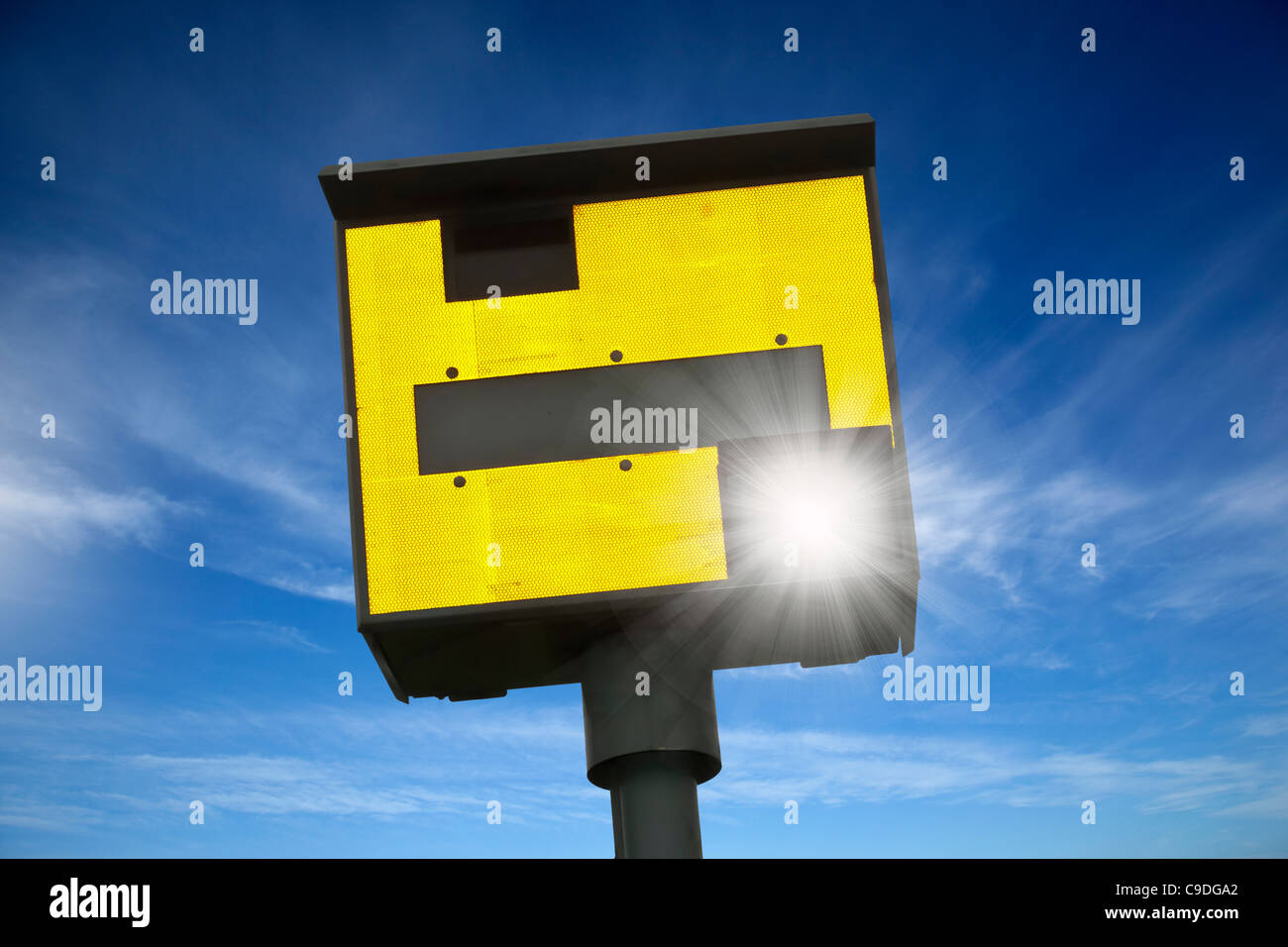 Speed camera flashing Stock Photo