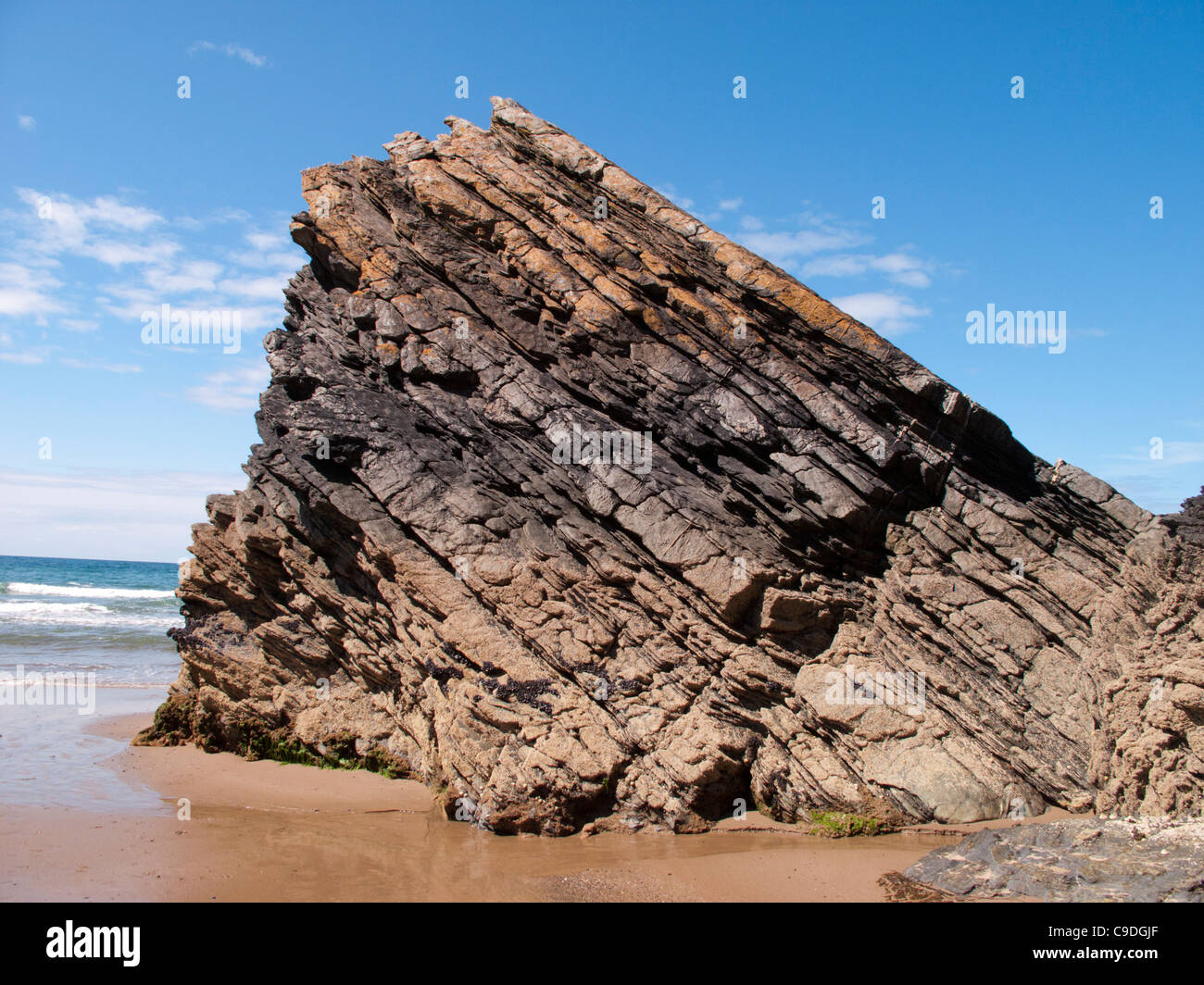 Llangrannog Llandysul Dyfed Beach and Sea Front Rocks Stock Photo Alamy