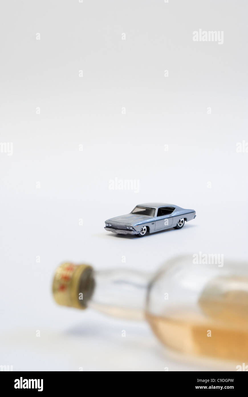 Car And Bottle Of Liquor Stock Photo Alamy