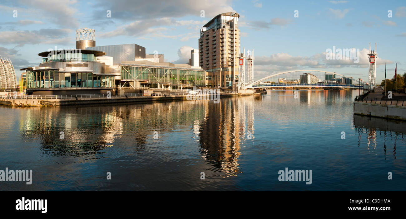 The Lowry Centre, Imperial Point apartment block, and the Millennium