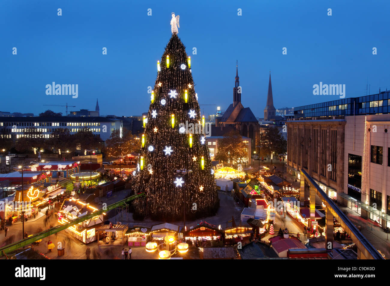 Dortmund/Germany: the world largest Christmas tree Stock Photo