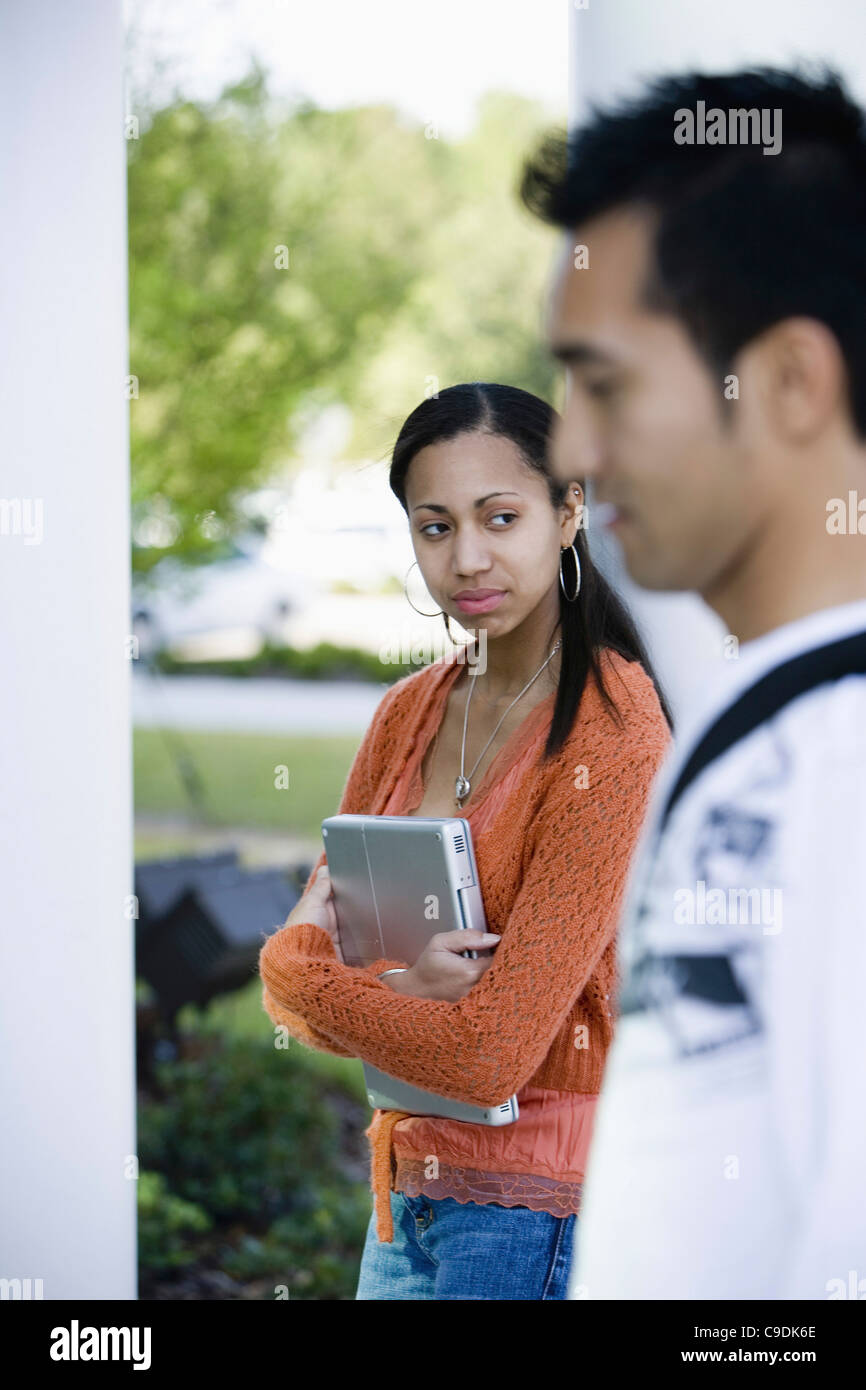 Two students standing Stock Photo