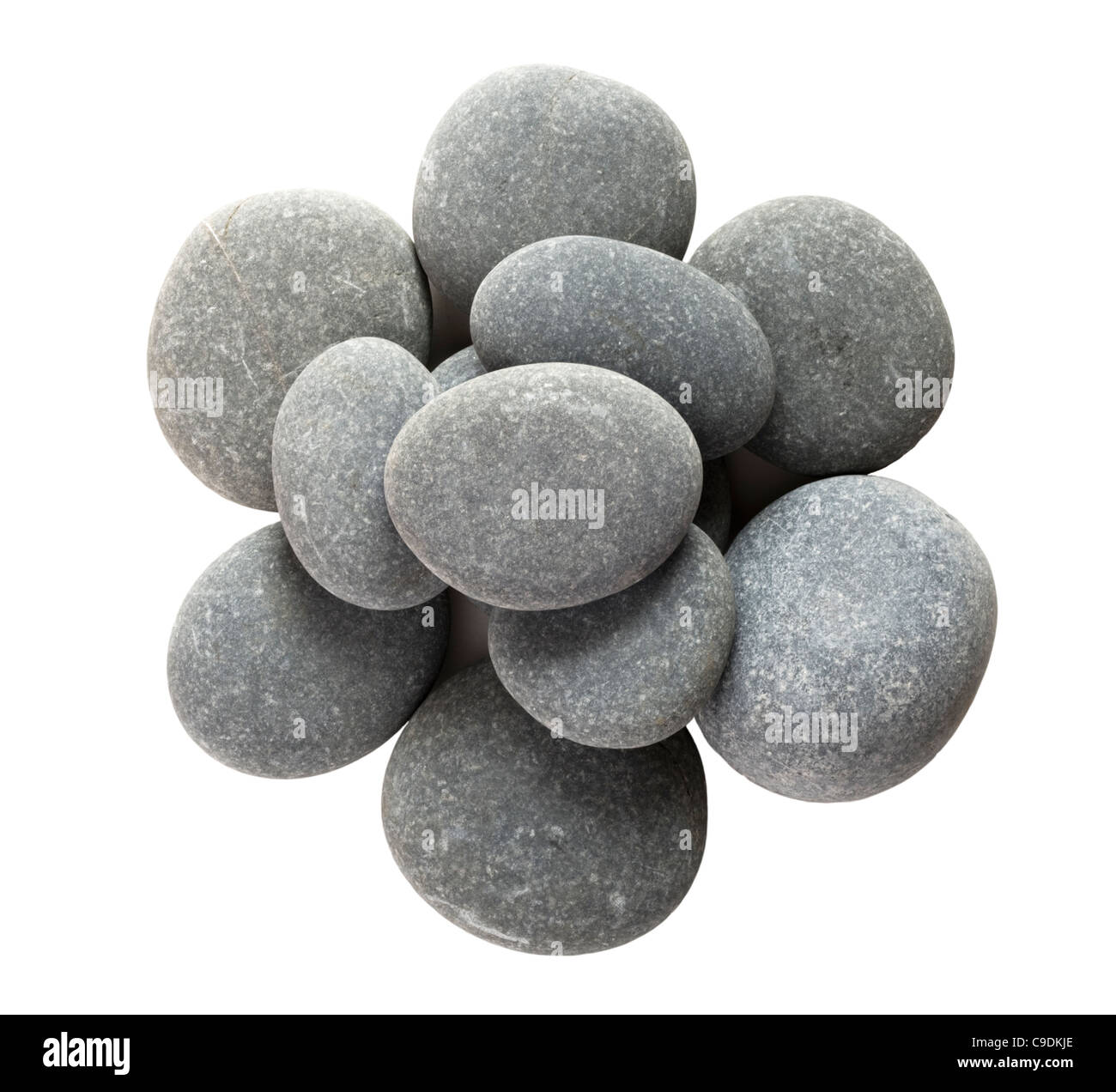 Pile of large pebbles (limestone). Stock Photo