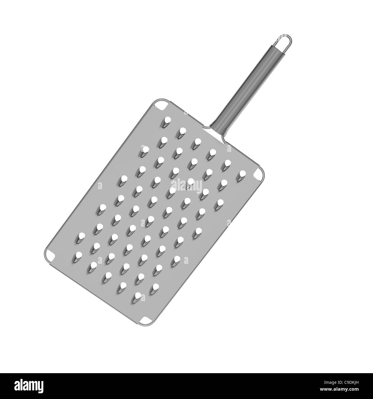 Chrome cheese grater on white background Stock Photo Alamy