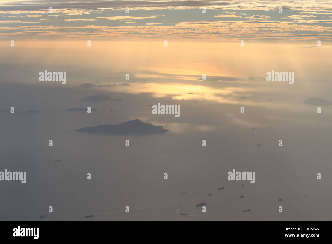 Sky view from airplane Stock Photo