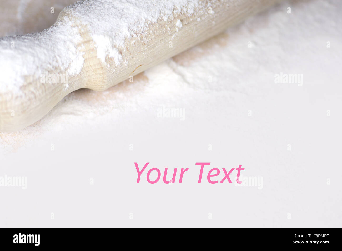 rolling pin with flour Stock Photo